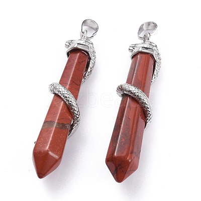 Natural Red Jasper Big Pointed Pendants G-F696-B03-1