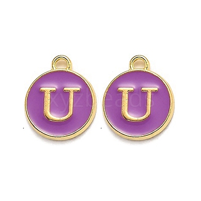 Golden Plated Alloy Enamel Charms ENAM-Q437-12U-1