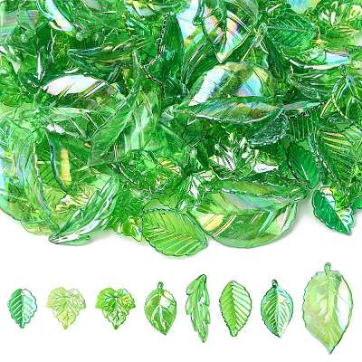160Pcs 8 Styles UV Plating Acrylic Pendants OACR-CJ0002-55-1