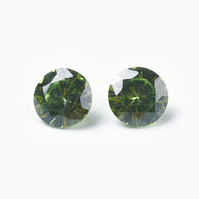 Cubic Zirconia Pointed Back Cabochons ZIRC-WH0001-B09-1