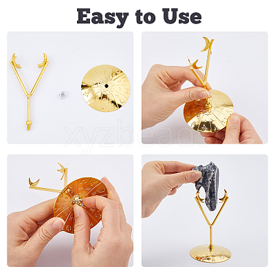 Alloy Crystal Ball Crafts Holder ODIS-WH0030-260G-1
