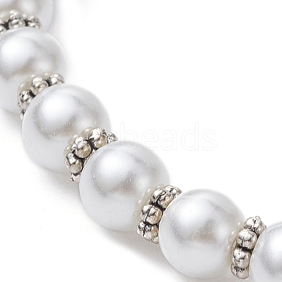 Glass Pearl Beaded Stretch Bracelets BJEW-JB09696-1