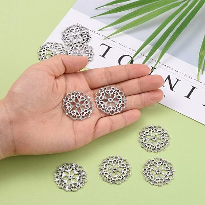 Tibetan Style Filigree Joiners Links TIBE-A11623-AS-LF-1