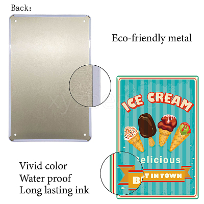 Vintage Metal Tin Sign AJEW-WH0157-097-1