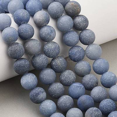Dyed & Heated Natural Blue Aventurine Beads Strands G-J376-31-10mm-1