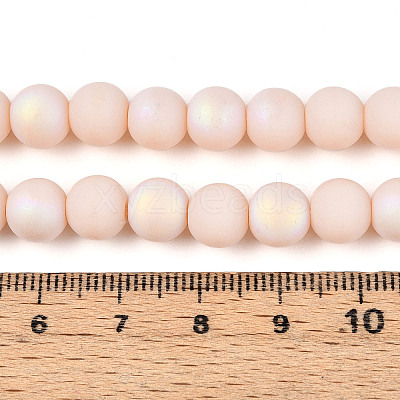 Frosted Opaque Glass Beads Strands GLAA-T032-P8mm-MBB09-1