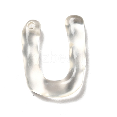 Transparent Resin Alphabet Pendants RESI-C028-02U-1