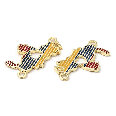 Rack Plating Brass Enamel Connector Charms KK-K332-33G-01-1