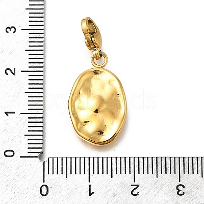 Oval 304 Stainless Steel Rhinestone Pendant Decoration STAS-R159-49G-01-1