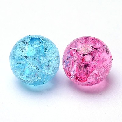 Transparent Crackle Acrylic Beads CACR-R008-8mm-M-1