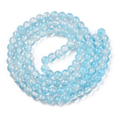 Transparent Crackle Baking Paint Glass Beads X1-DGLA-T003-01B-06-1