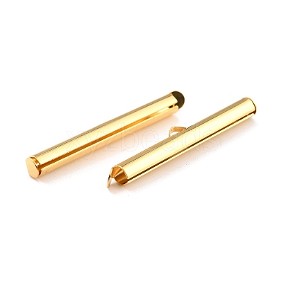 304 Stainless Steel Slide On End Clasp Tubes X-STAS-C044-08E-G-1