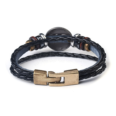 Braided Leather Cord Retro Multi-strand Bracelets BJEW-L616-20C-1