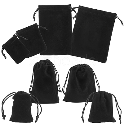 40Pcs 4 Style Rectangle Velvet Pouches TP-CN0001-02-1