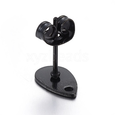 304 Stainless Steel Stud Earring Findings Ion Plating(IP) STAS-L211-05B-B-1