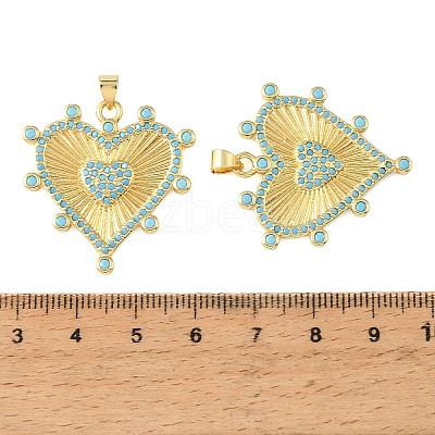 Brass Micro Pave Sky Blue Cubic Zirconia Pendants CU-CBA6938-07G-04-1