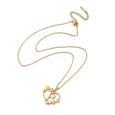 PVD Vacuum Plating 201 Stainless Steel Pendant Necklaces NJEW-R267-02P-G-1
