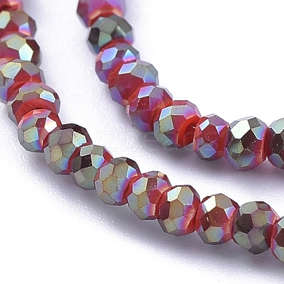 Electroplate Glass Beads Strands GLAA-F079-FR10-1