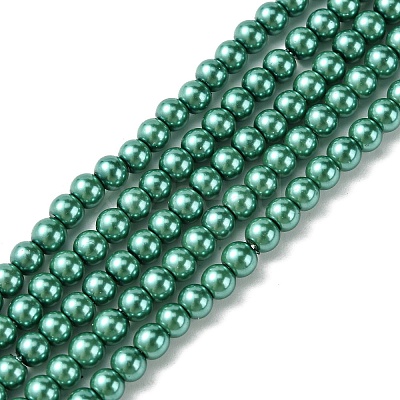 Eco-Friendly Dyed Glass Pearl Round Beads Strands HY-A002-4mm-RB118-1