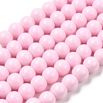 Painted Glass Bead Strands DGLA-S071-8mm-B2-1