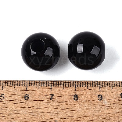 Natural Black Onyx European Beads G-Q602-09C-12-1
