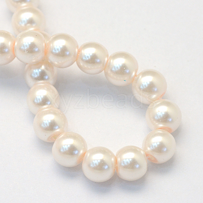 Baking Paint Pearlized Glass Pearl Round Bead Strands X-HY-Q003-4mm-41-1