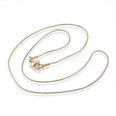 304 Stainless Steel Snake Chain Necklaces NJEW-D285-02G-1