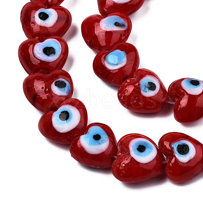 Handmade Evil Eye Lampwork Beads Strands LAMP-N029-010I-1