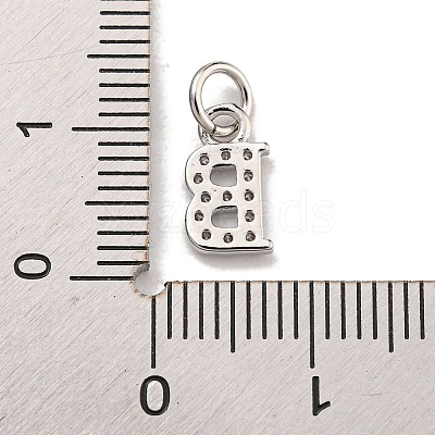 Initial Letter Brass with Cubic Zirconia Charms KK-Q814-26B-P-1