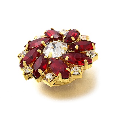 Golden Tone Alloy Rhinestone Buttons LS-BUTT-WH0051-02D-G-1