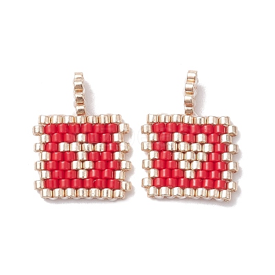 2Pcs Handmade MIYUKI Round Rocailles Seed Loom Pattern PALLOY-MZ00186-01-1