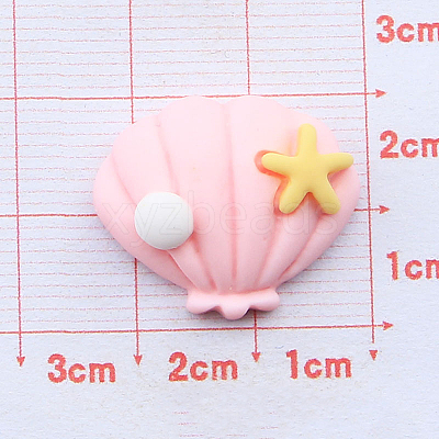 Ocean Theme Opaque Resin Cabochons LS-OCEA-PW0001-75J-1