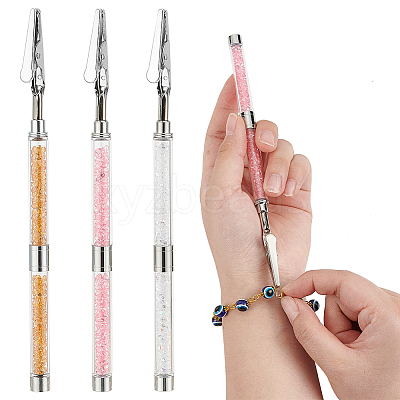 3Pcs 3 Colors Iron Alligator Memo Clips AJEW-WR0002-29-1