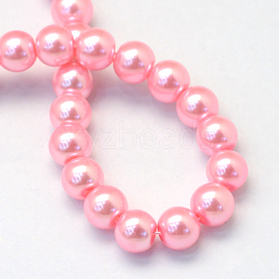Baking Paint Pearlized Glass Pearl Round Bead Strands HY-Q003-4mm-53-1