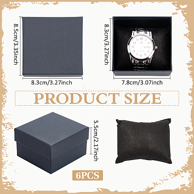 Cardboard Jewelry Watch Storage Gift Box CON-WH0092-67B-1