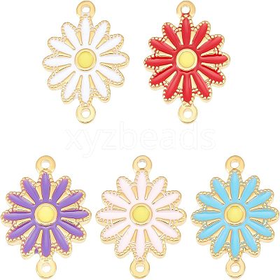5Pcs 5 Style Ion Plating(IP) 304 Stainless Steel Enamel Connector Charms STAS-UN0036-97-1
