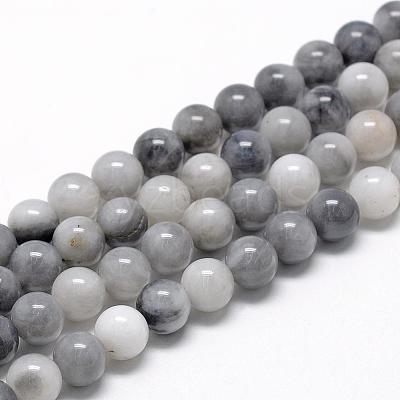 Natural Hawk's Eye Beads Strands G-R446-8mm-17-1