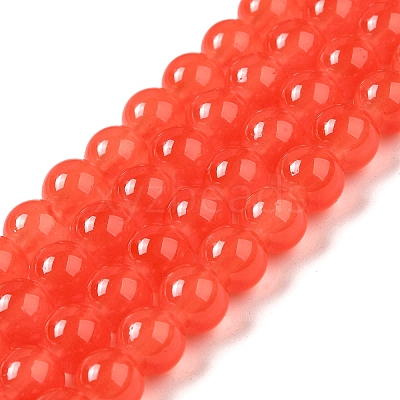 Baking Paint Imitation Jade Glass Round Bead Strands DGLA-Q021-8mm-32-1