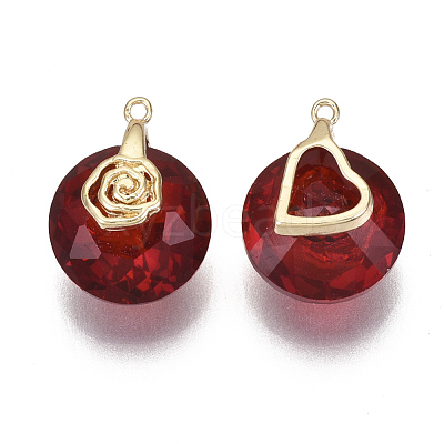 Valentine's Day Glass Pendants X-GLAA-N038-003G-1