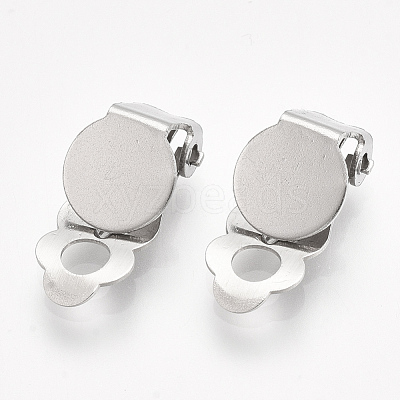 Tarnish Resistant 304 Stainless Steel Clip-on Earring Findings X-STAS-T045-33A-P-1