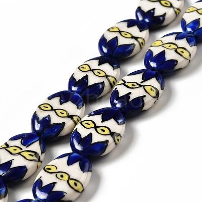 Handmade Printed Porcelain Beads PORC-F005-01F-1