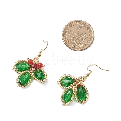 304 Stainless Steel Leaf Dangle Earrings EJEW-MZ00622-1