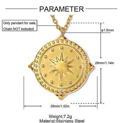 304 Stainless Steel Pendants SA-OY001-74G-1