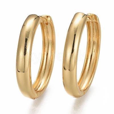 Brass Huggie Hoop Earrings LS-EJEW-F260-01A-G-1