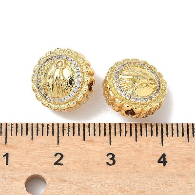 Brass Micro Pave Cubic Zirconia Beads KK-Q068-44G-1