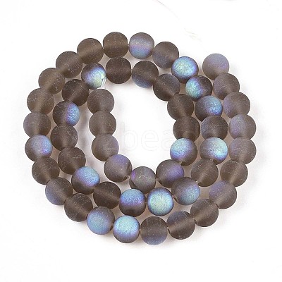 Frosted Transparent Glass Beads Strands GLAA-T032-T8mm-MBB02-1