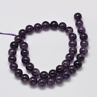 Natural Amethyst Round Bead Strands G-M304-18-10mm-1