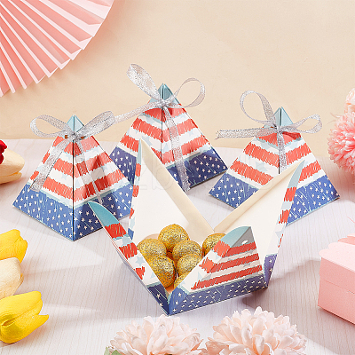 Pyramid Shape Candy Packaging Box CON-WH0078-27-1