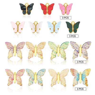 Light Gold Plated Acrylic Pendants OACR-SZ0001-01-1