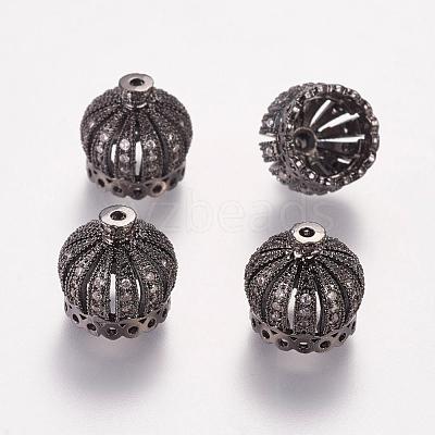 Brass Cubic Zirconia Beads ZIRC-F001-183B-B-1